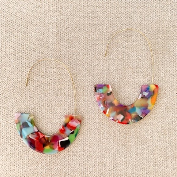 Bohemian Acrylic Colorful Earrings - Picture 5 of 6